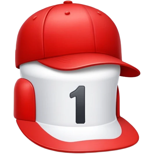 empty red cap with number “1” on it emoji