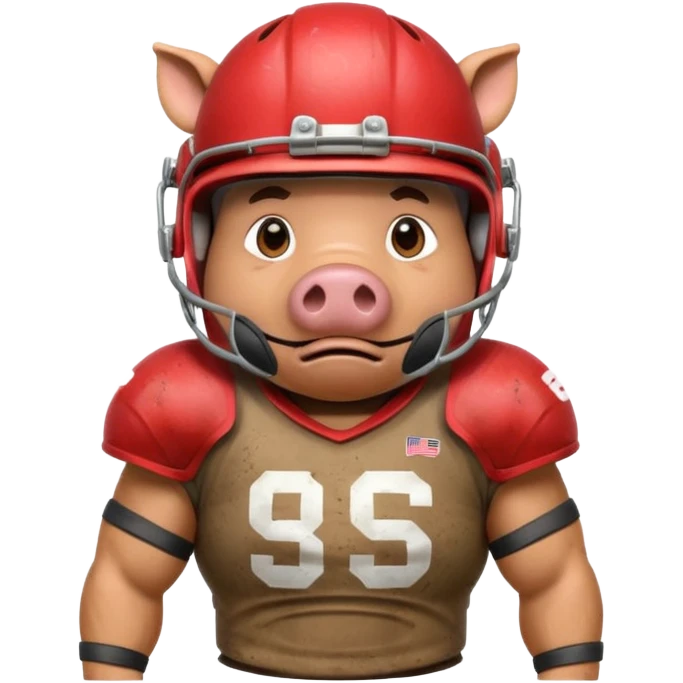 american football player pig emoji