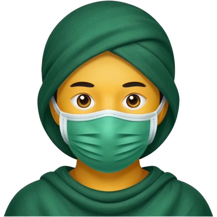 a dark green cloth face mask emoji