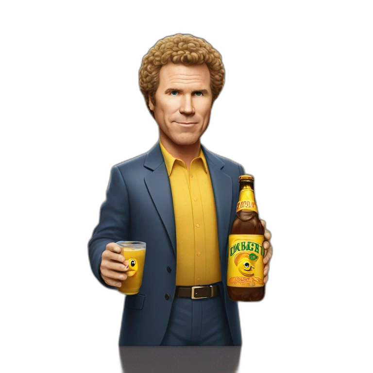 Will Ferrell with a bottle of buckfast emoji
