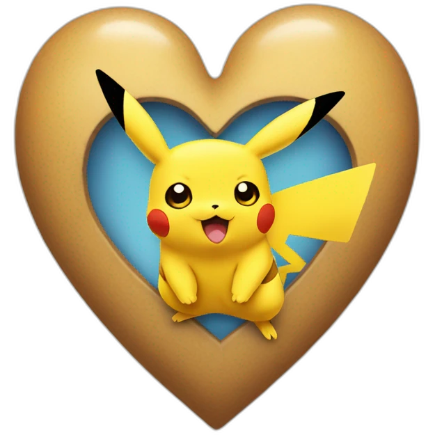 pikachu makes a heart emoji