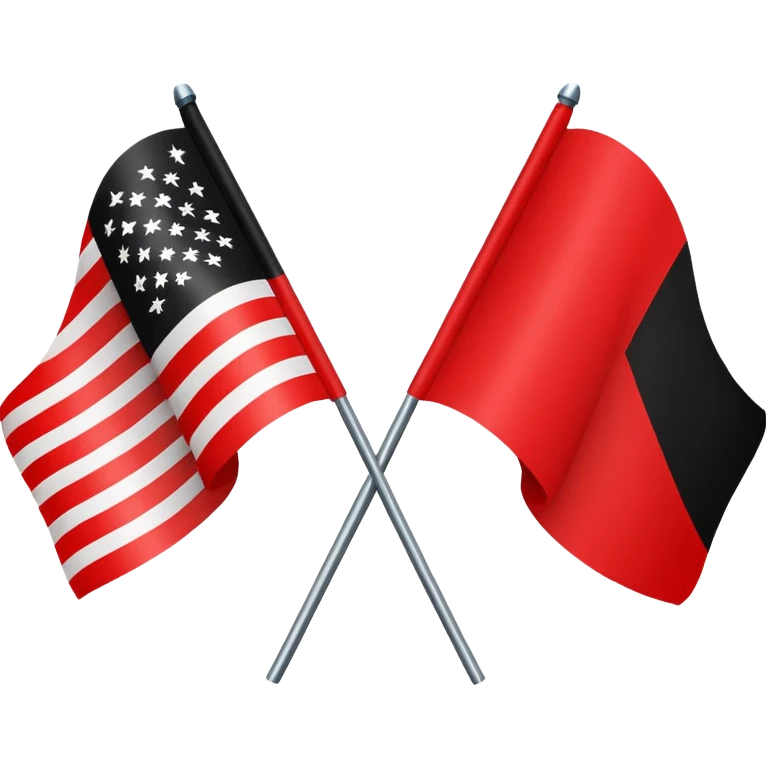 Creat an flag win red and black colour only colour not designs half in red and another half in black  by dividing equaly single flag emoji