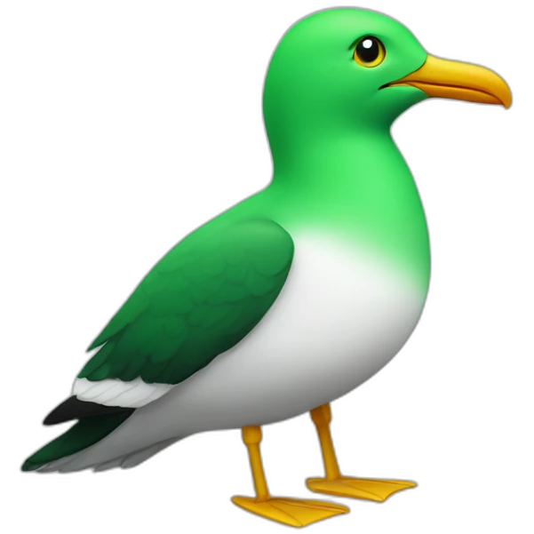 a fully green seagull emoji