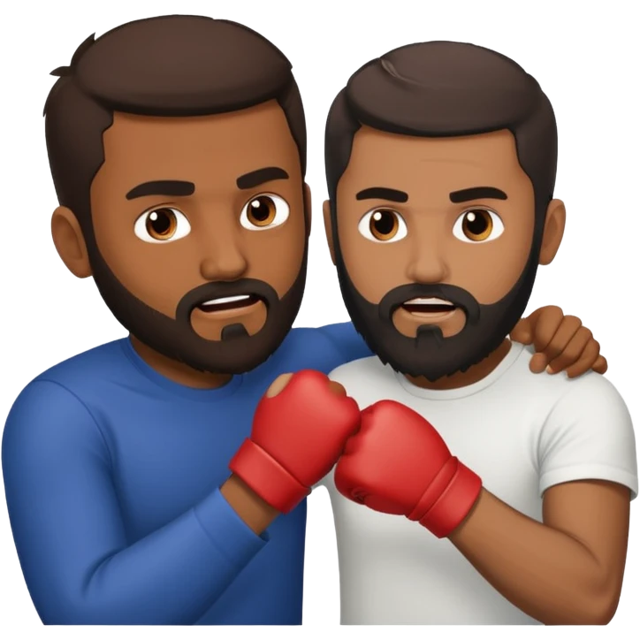 brown muslim man hitting white english man emoji
