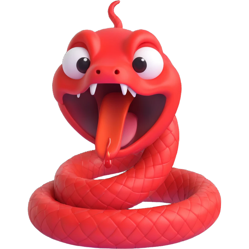 red snake crying emoji