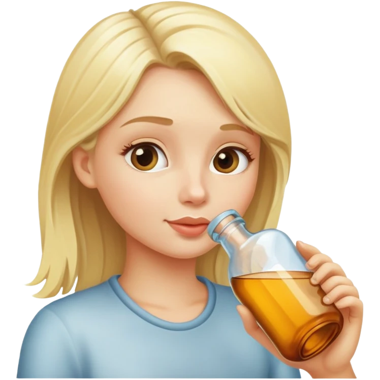 blond girl drinking a bottle  emoji