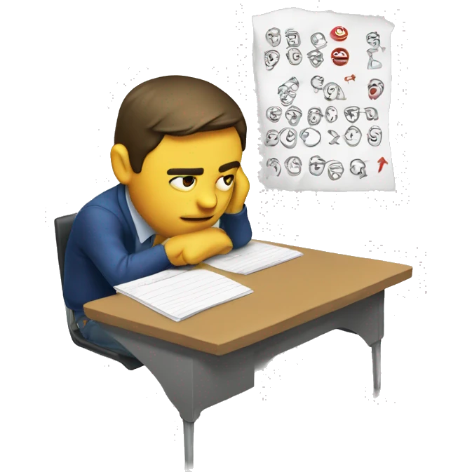 Failing midterm exam emoji