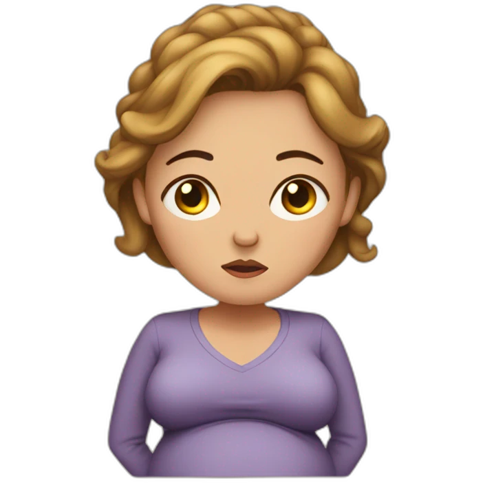 Grumpy pregnant woman emoji