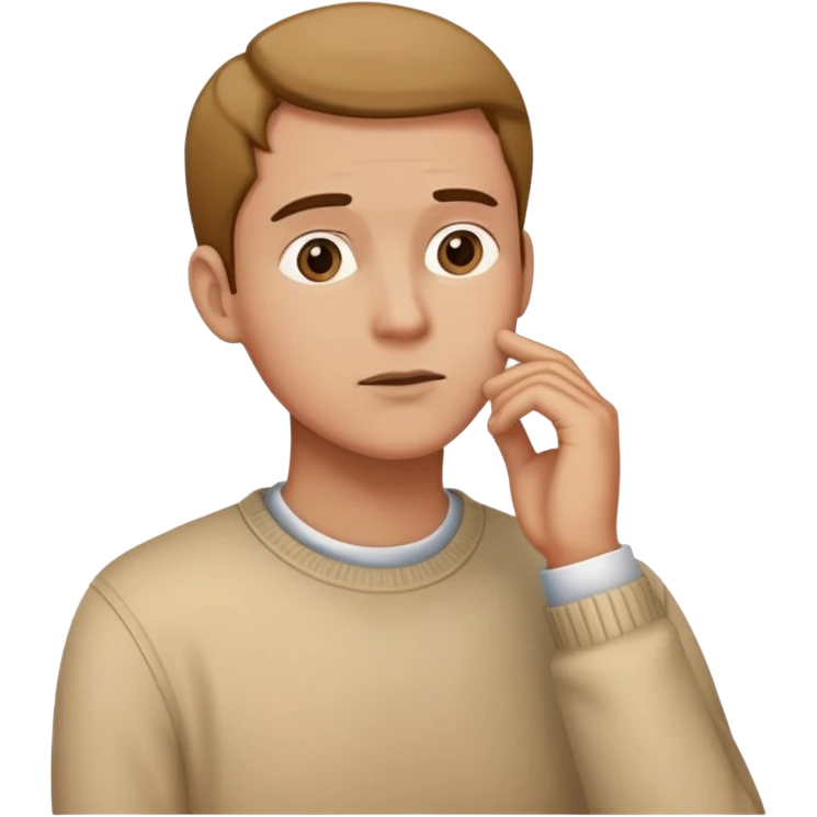 person standing hand on chin thinking emoji