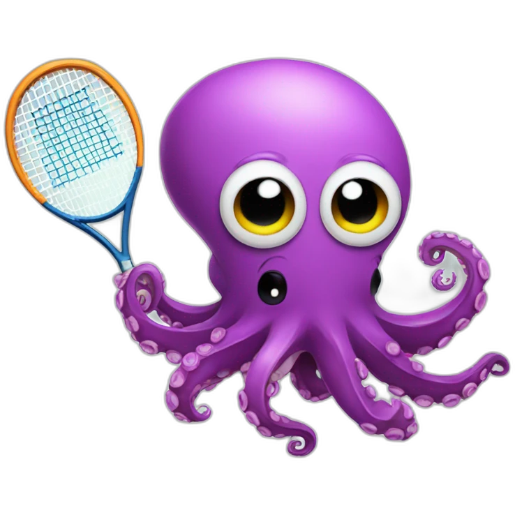 an octopus playing tennis emoji