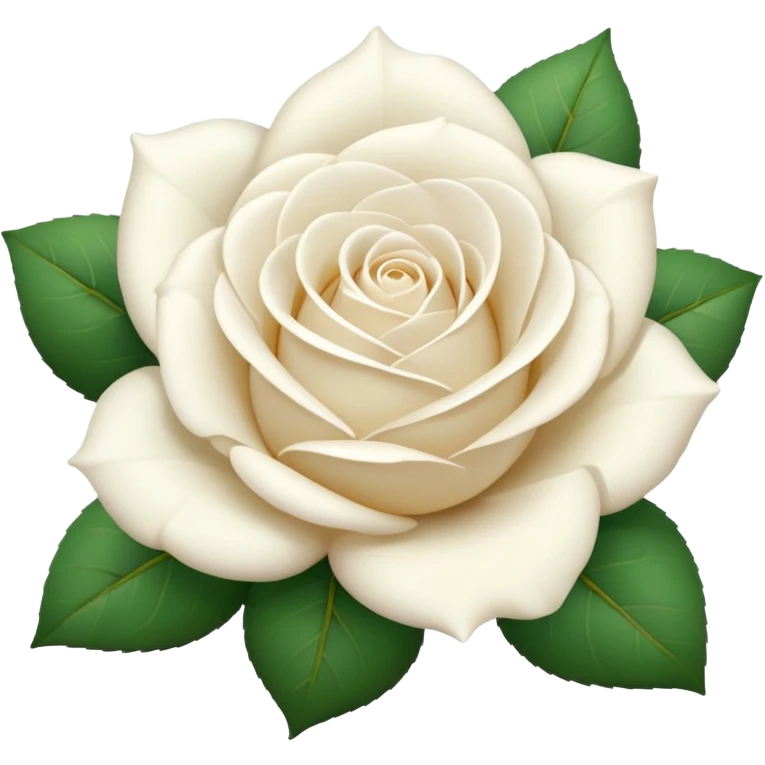 white rose, without green leaves, just flower emoji
