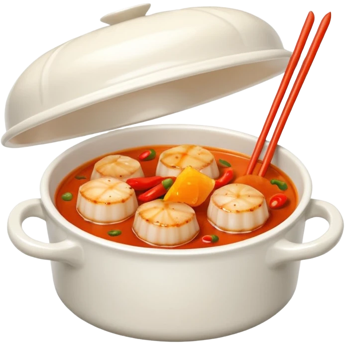 Scallops in spicy sauce takeout Chinese dish emoji