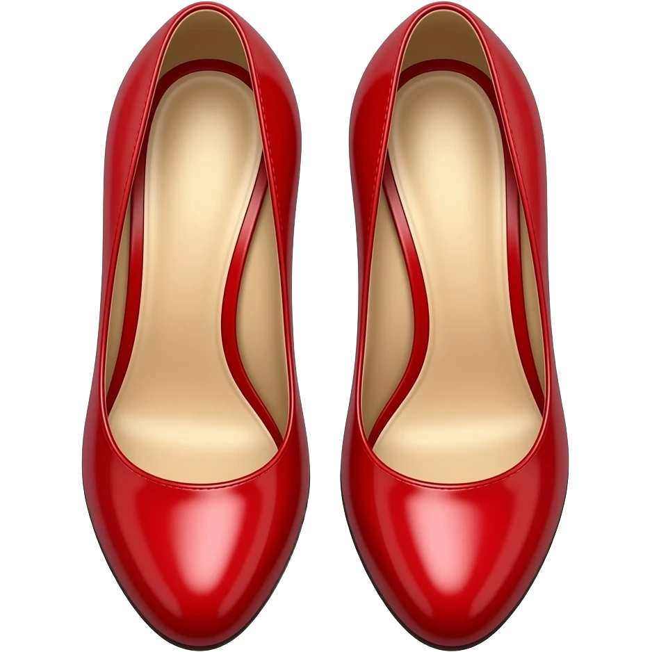 red high heeled shoes top view emoji