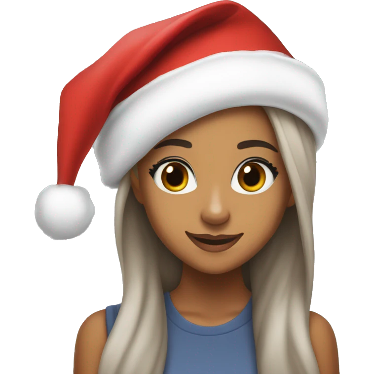ariana grande with santa hat emoji