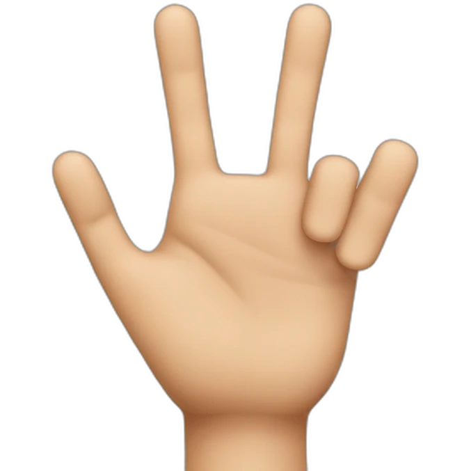 three fingers up emoji