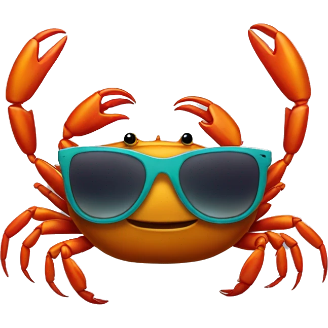 Crab in sunglasses emoji