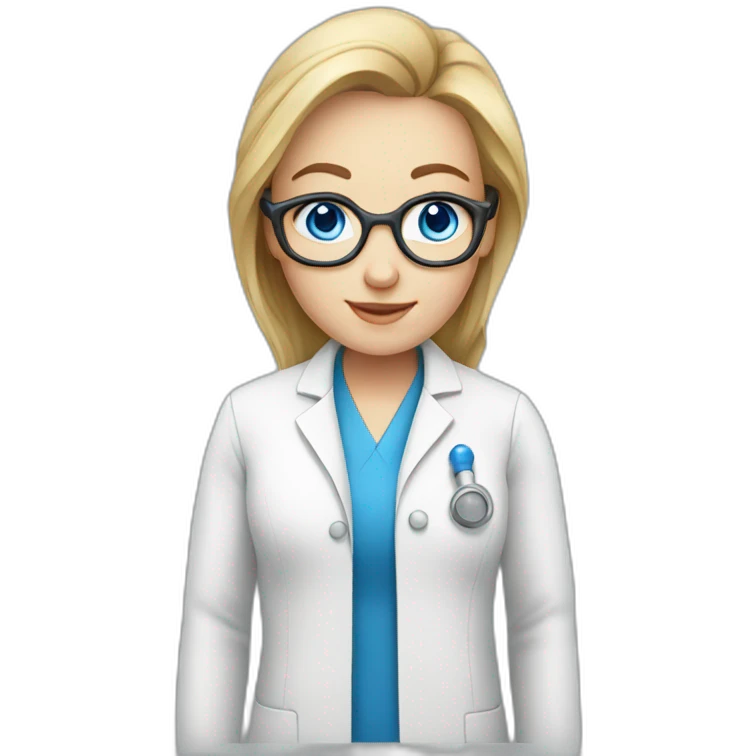 scientist genetics female blue eyes emoji