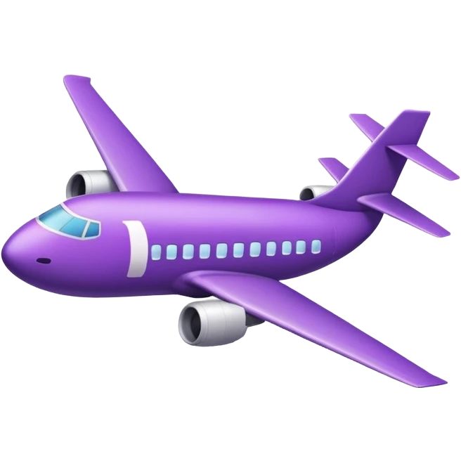 purple airplane with a big "D" emoji