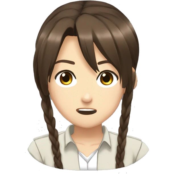 Sasha Braus brown hair hair in a ponytail anime attack on titan emoji