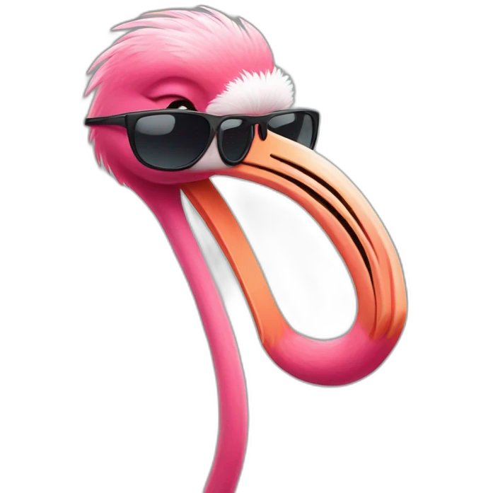 Flamingo wearing shades emoji
