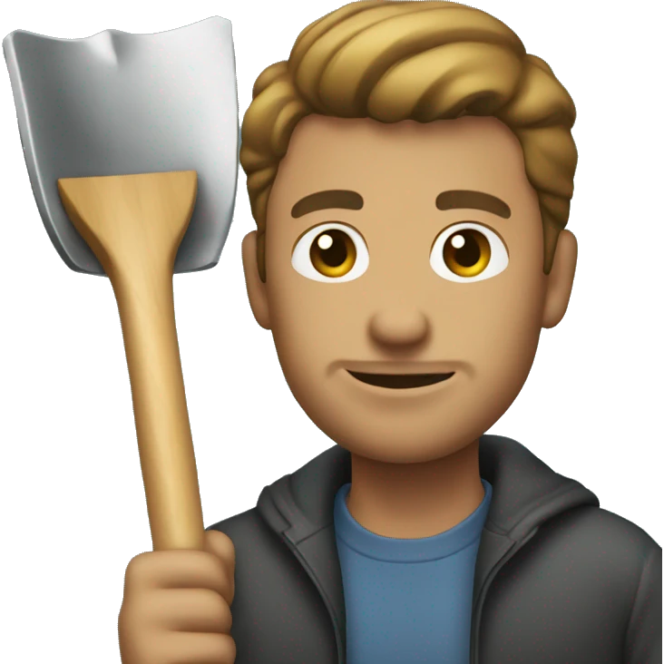 man holding shovel emoji