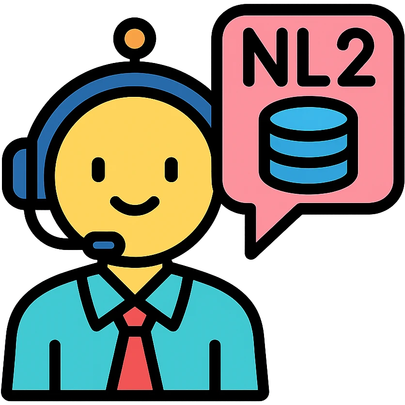colored icon of an AI agent named NL2Cypher with a speech bubble and database symbol emoji