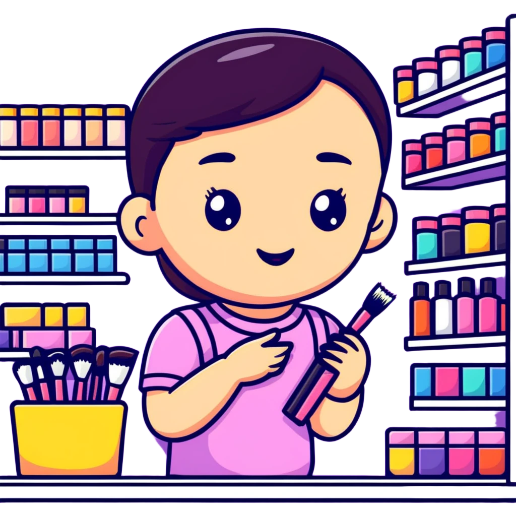 kid in makeup store emoji
