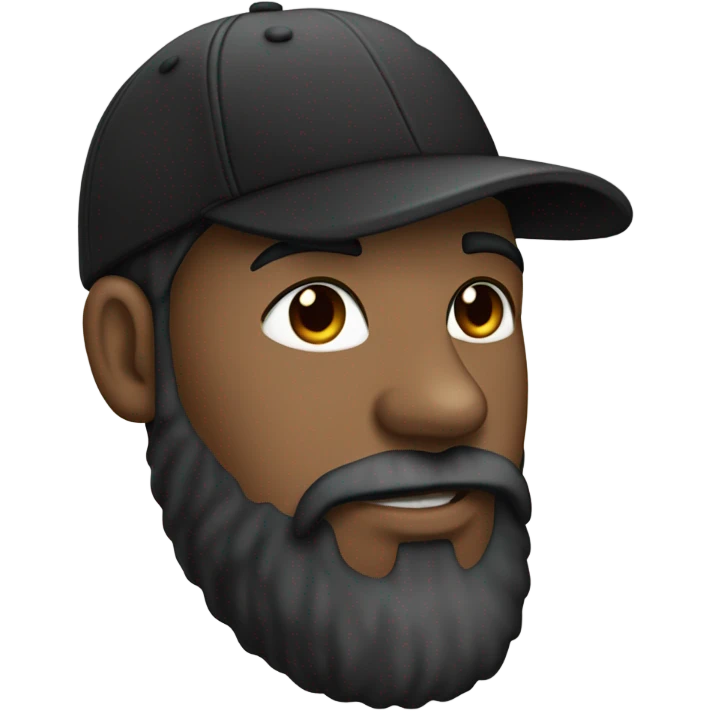 Noir casquette a lenvers barbe emoji