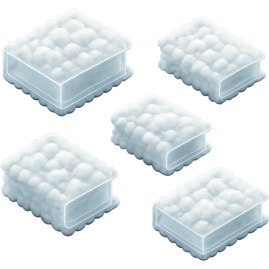 thick book from above, made entirely of small fluffy clouds, very bright white color, matte glass style emoji