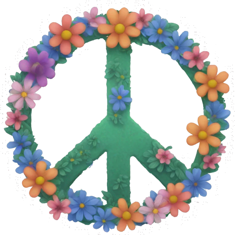 Peace sign with flowers  emoji