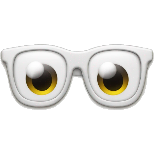 white frame eye glasses emoji