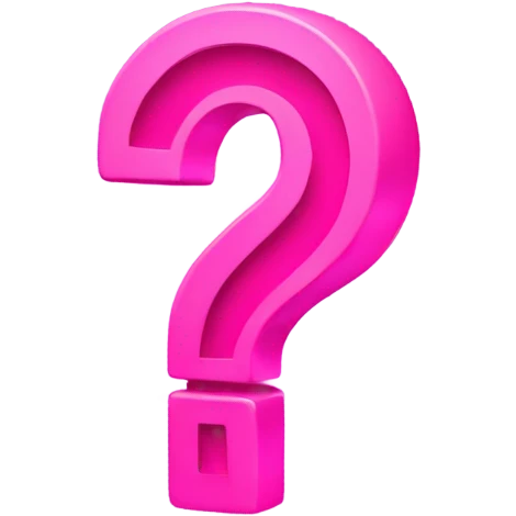 Neon pink question mark emoji