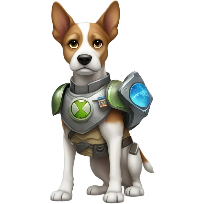 Dog defending earth from alien invasion emoji