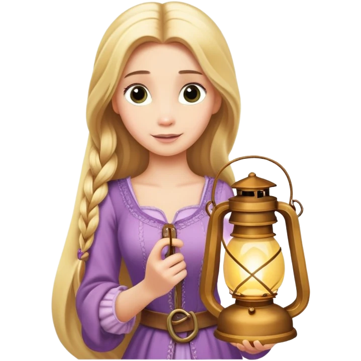 Rapunzel with lantern emoji