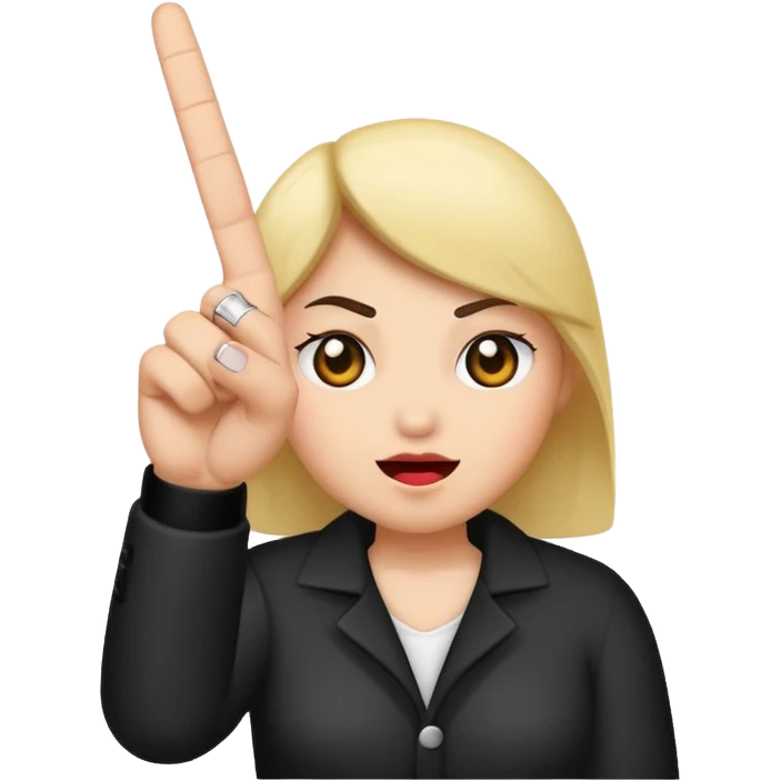 A baddie showing middle finger  emoji