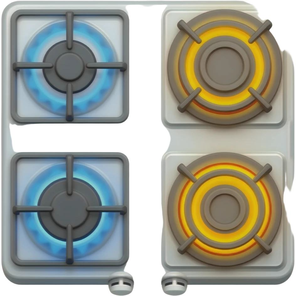 stove gas burner and electric burner emoji