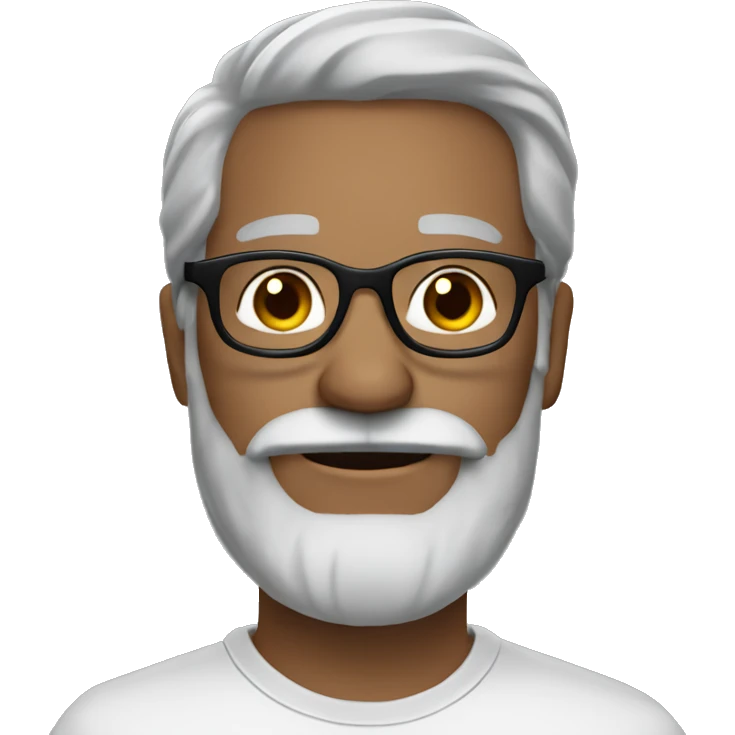 man 50 grey beard dark hair glasses emoji