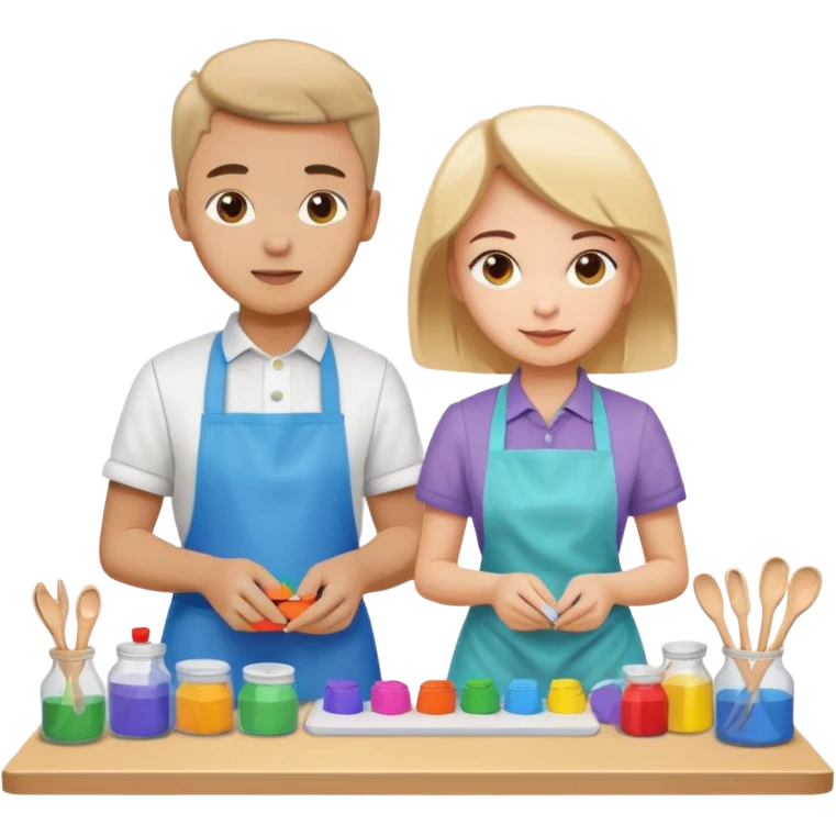 Boy and girl making kit emoji