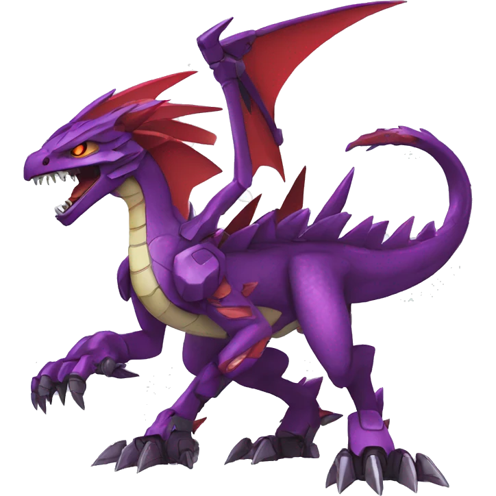  Cool Edgy Purple Red Digimon-Fakemon-Raptor-Dragon-Mecha full body emoji