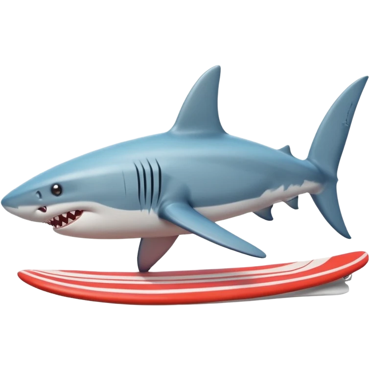 Un tiburón con patas y tenis en sus aletas surfeando  emoji
