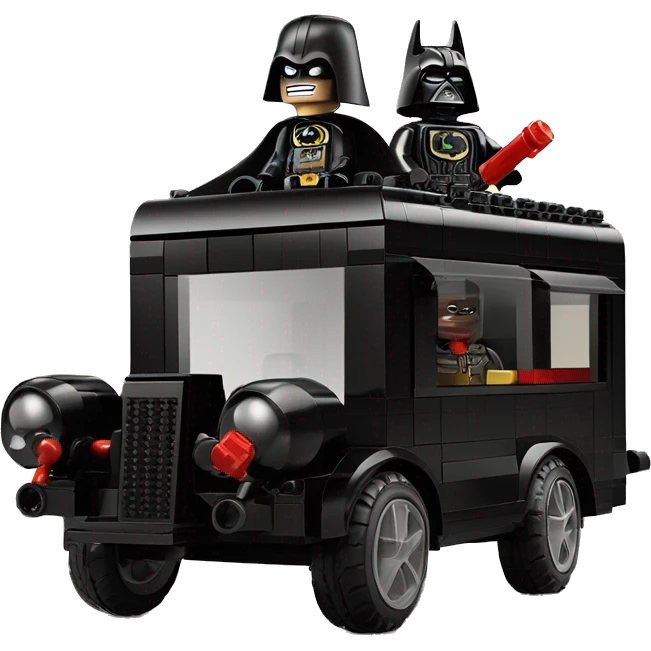 Lego Batman and Darth Vader 1790 horseless motorized caravan  emoji