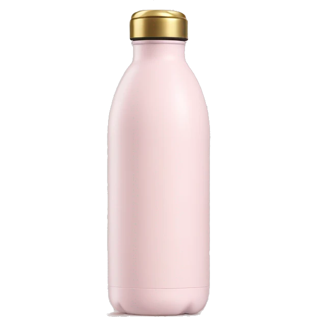 very light pink water bottle with gold lid  emoji