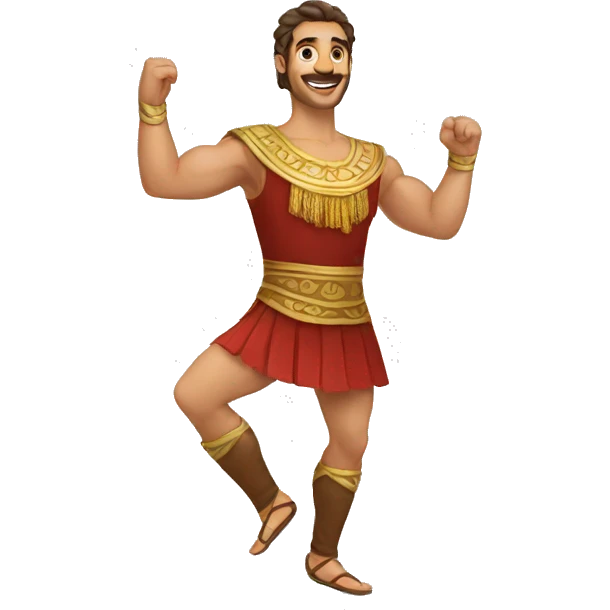 strong greek male traditional folk dancer happy emoji