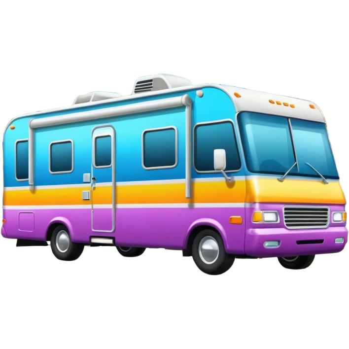 Tricked out RV outside of a football stadium emoji