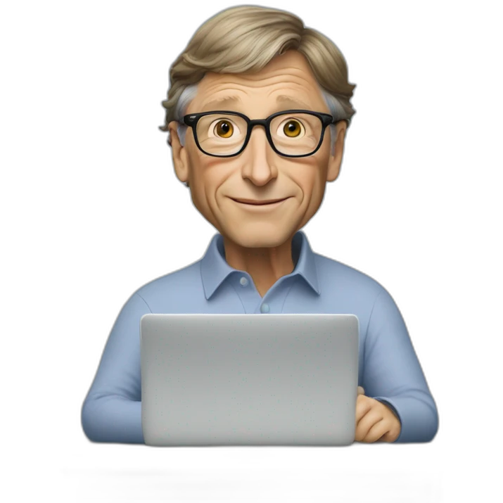 bill gates working on computer emoji