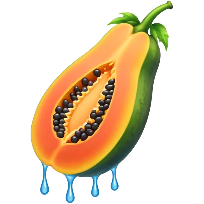 Wet rainbow dripping papaya emoji