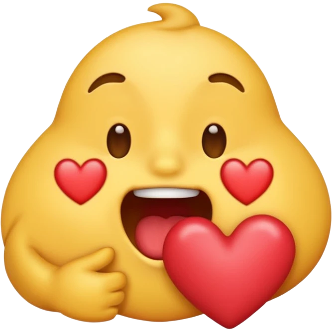 un emoji tosiendo corazones emoji