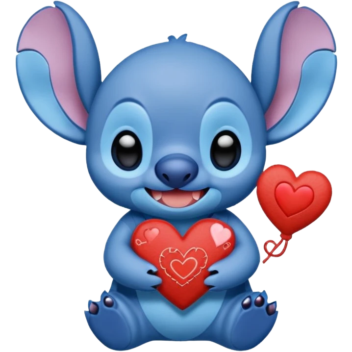 Stitch with heart  emoji