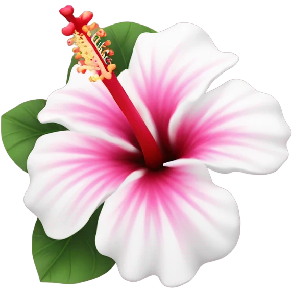 white and pink hibiscus flower  emoji