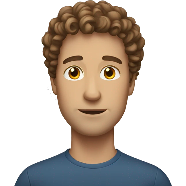White guy with brown curly hair  emoji